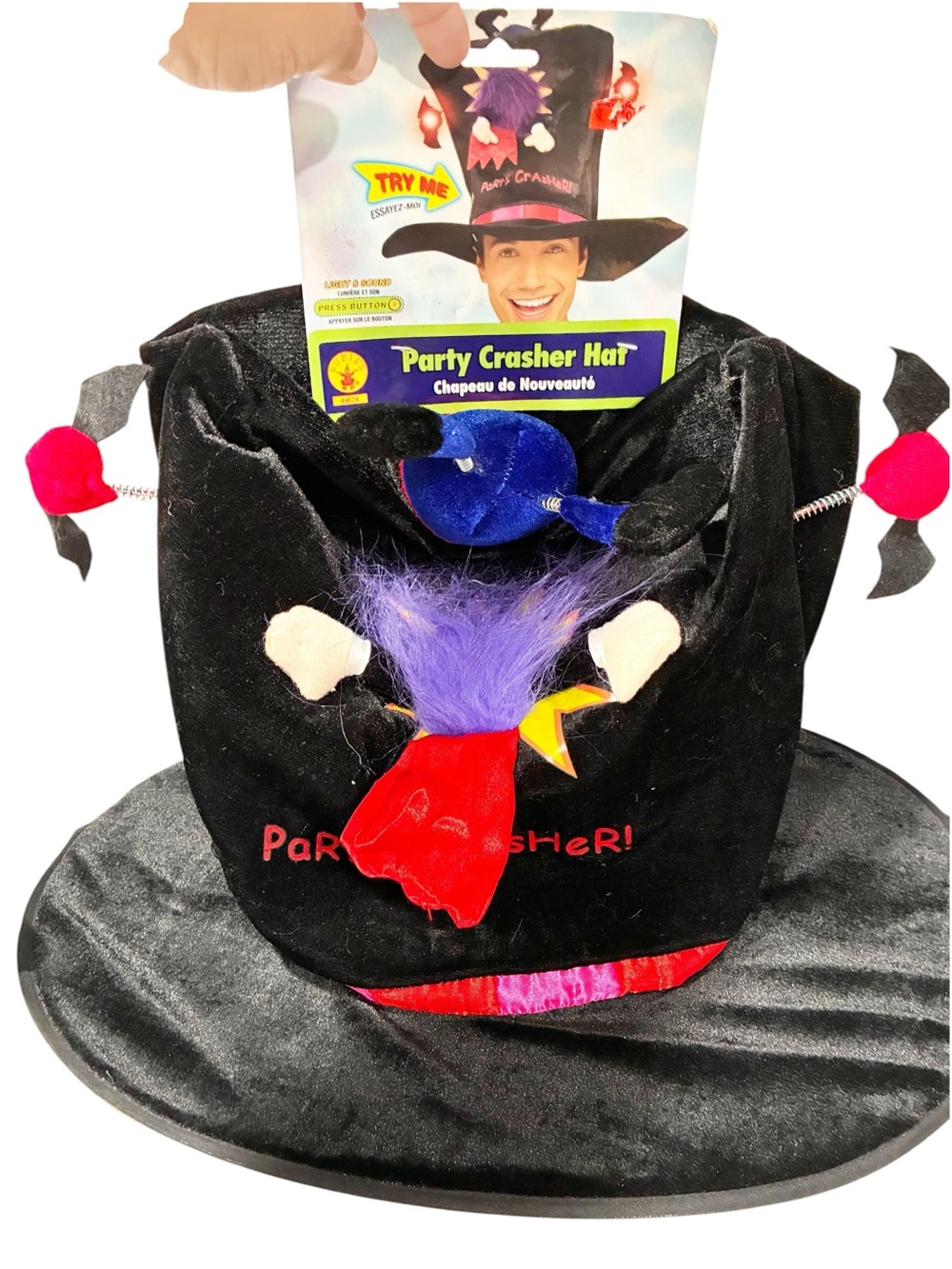Adult Black Felt Musical Party Crasher Hat Party Noise NEW